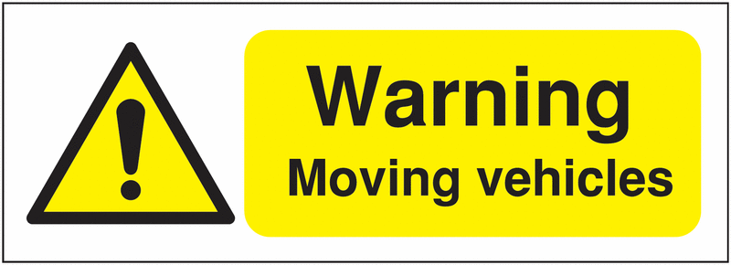 Build Your Own Site Safety Sign Labels - Warning Moving Vehicles