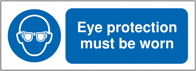 Eye Protection Sign Site Safety Vinyl Labels - Single