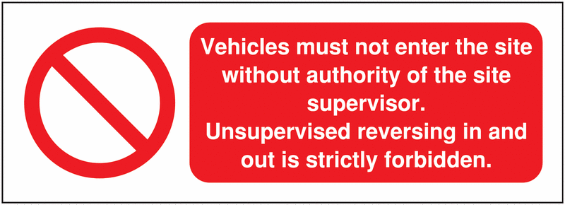 Build Your Own Site Safety Sign Labels - Vehicles Must Not Enter