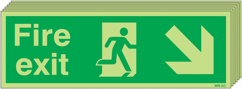 6-Pack Nite-Glo Running Man/Arrow Down Right Signs