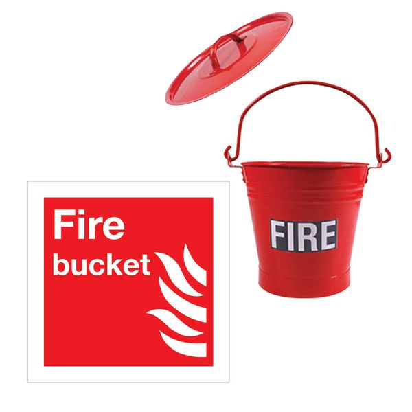 Fire Bucket, Lid & Sign Kit
