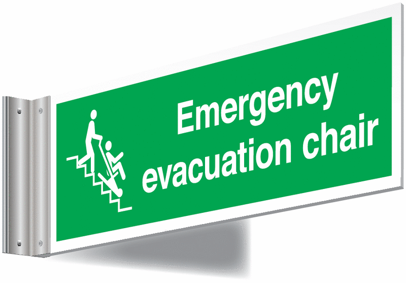Evacuation Chair Double-Sided Corridor Sign