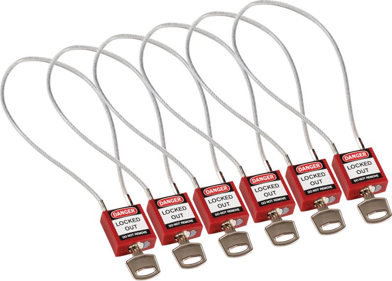 Compact Cable Padlocks 6-Pack