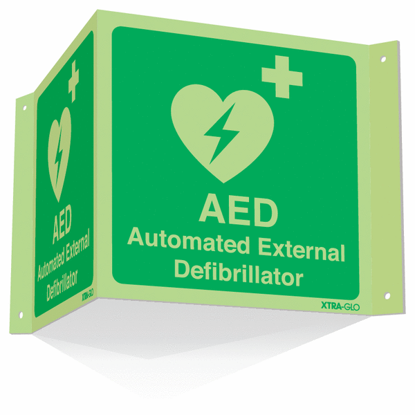 Xtra-Glo AED Projecting Sign
