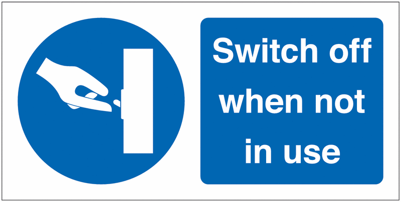 Switch Off When Not in Use Vinyl Safety Labels On-a-Roll