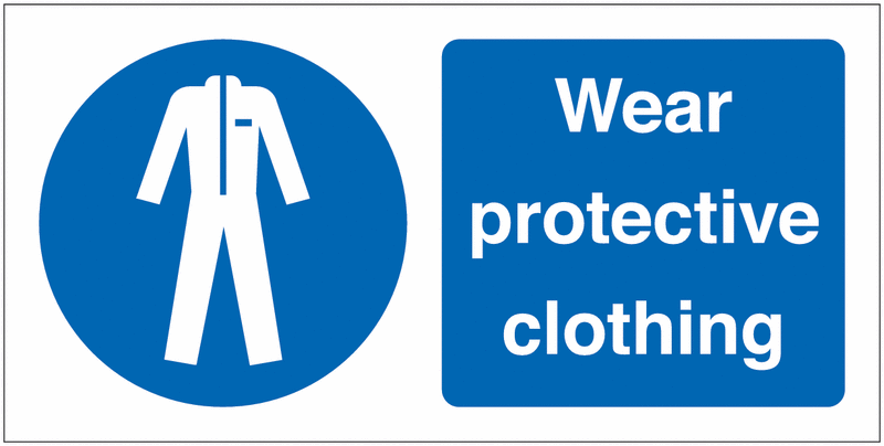 Wear Protective Clothing Vinyl Safety Labels On-a-Roll