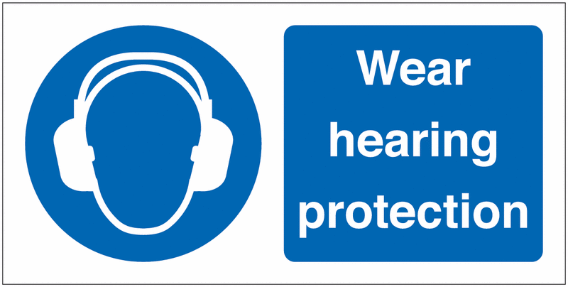 Wear Hearing Protection Vinyl Safety Labels On-a-Roll