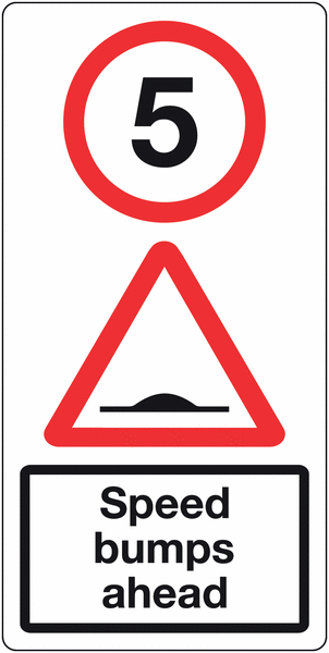Traffic Signs - Speed Bumps Ahead 5 MPH