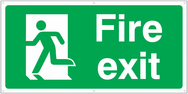 Banner Signs - Fire Exit Running Man Left
