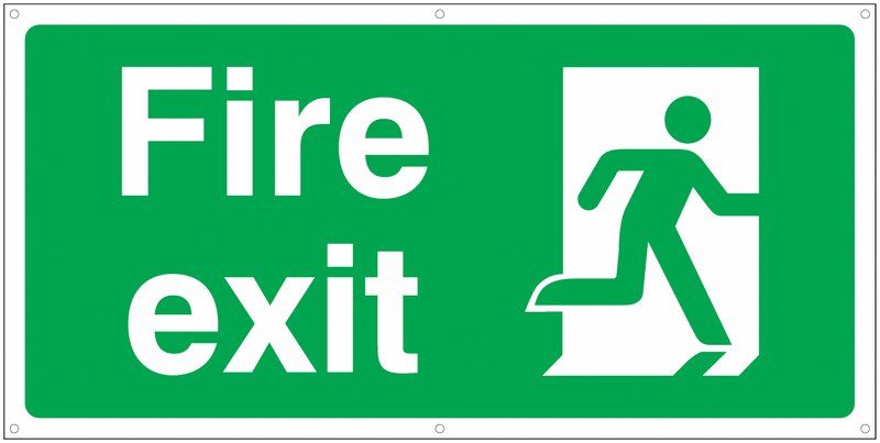 Banner Signs - Fire Exit Running Man Right