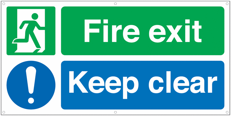 Banner Signs - Fire Exit Keep Clear