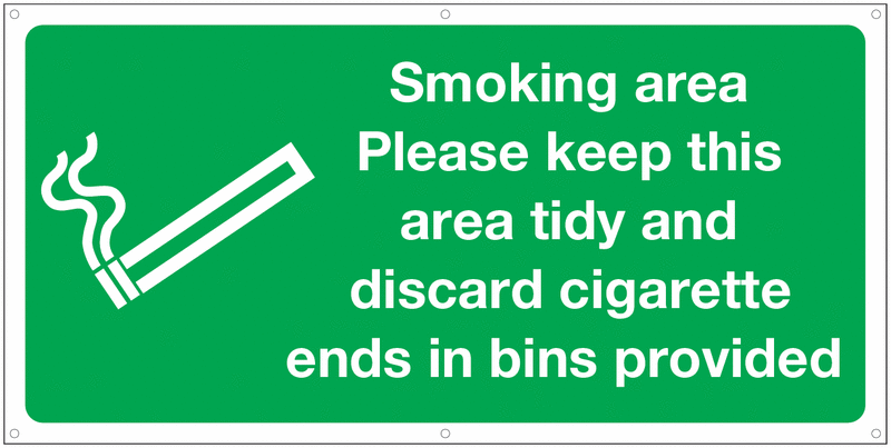 Banner Signs - Smoking Area Please Keep Tidy