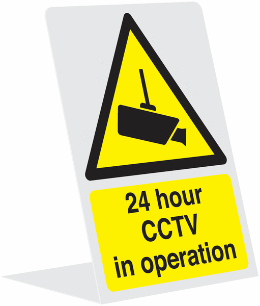 Tabletop Signs - 24 Hour CCTV In Operation