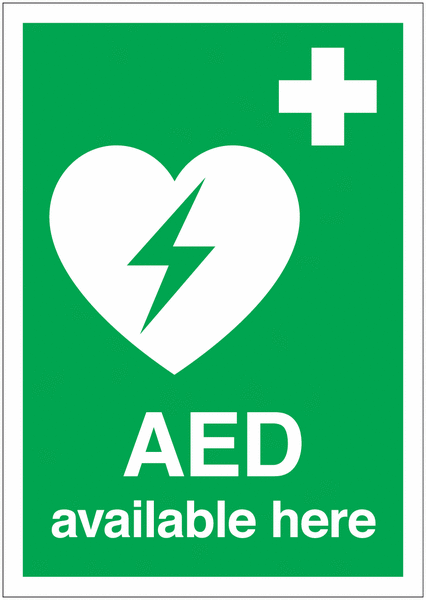 AED Available Here Window Signs
