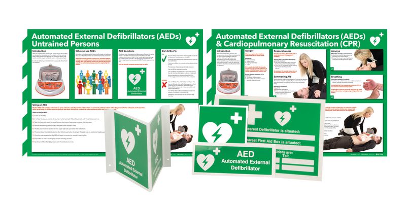 AED Awareness Sign and Poster Kits