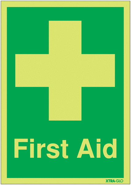 Xtra-Glo Photoluminescent First Aid Signs