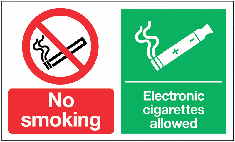No Smoking Electronic Cigarettes Allowed Window Signs