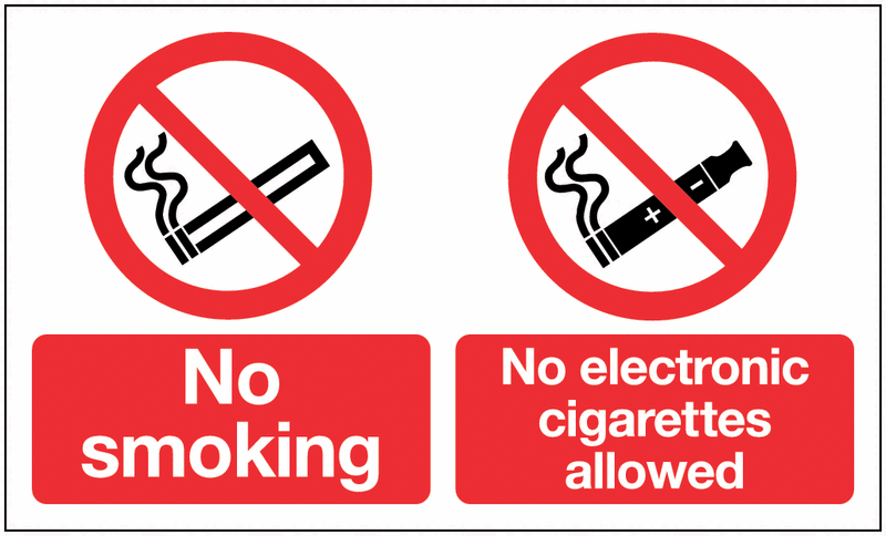 No Smoking & No Electronic Cigarettes Window Signs
