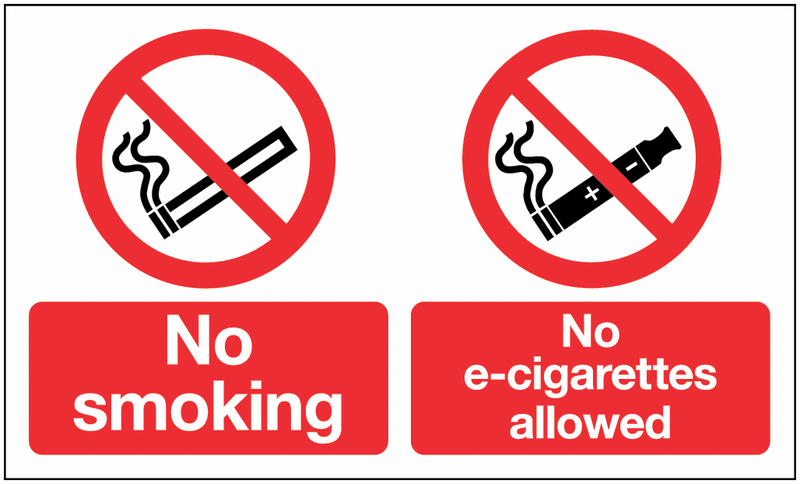 No Smoking & No E-Cigarettes Window Signs
