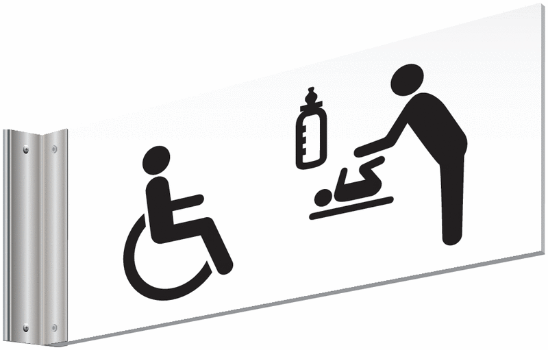 Accessible Toilet & Baby Changing Corridor Signs