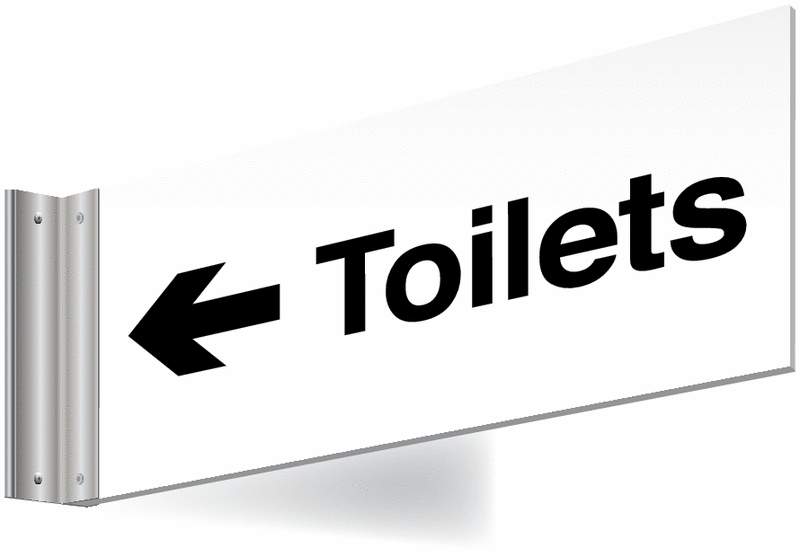 Double-Sided Directional Toilet Washroom Signs