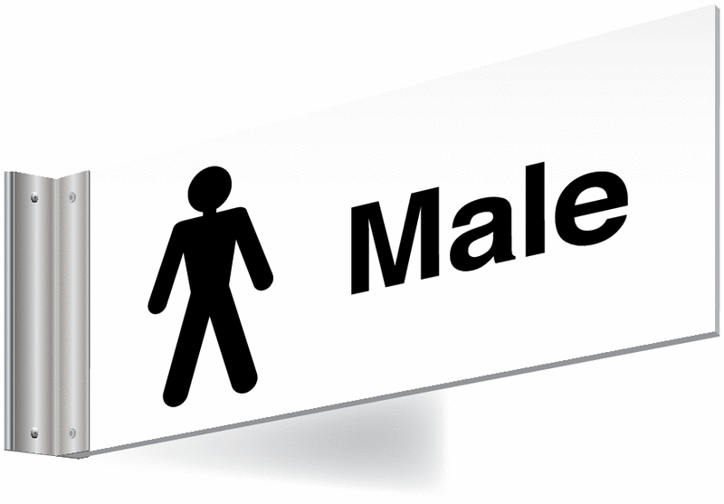 Male Toilet Corridor Signs