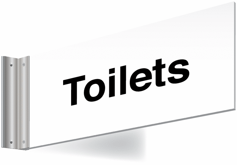 Double-Sided Corridor Toilet Signs