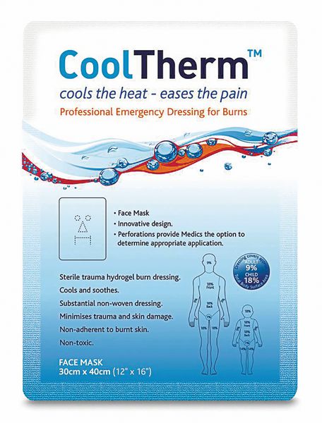 CoolTherm Non-Toxic Large Burn Dressing Single Face Mask