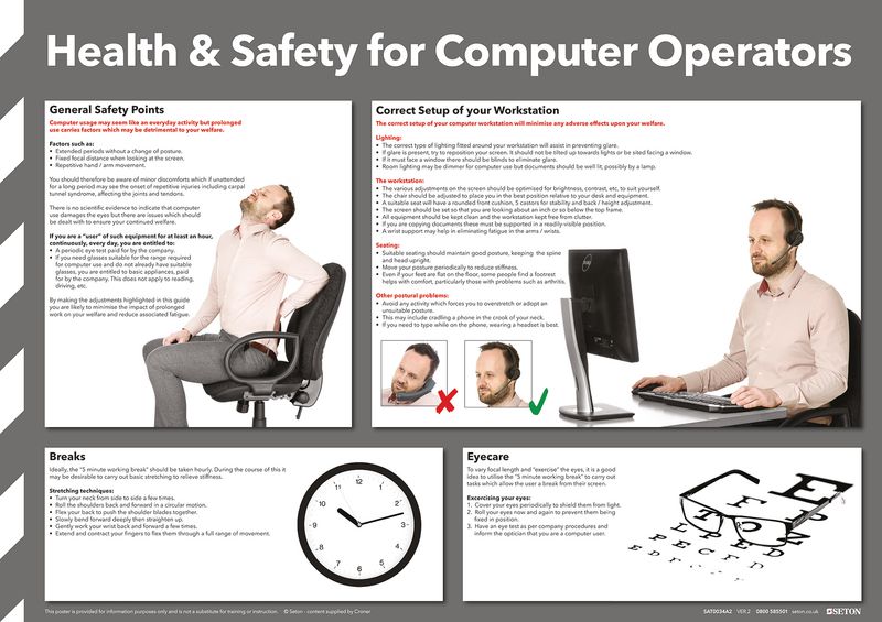Health & Safety for Computer Operators Poster