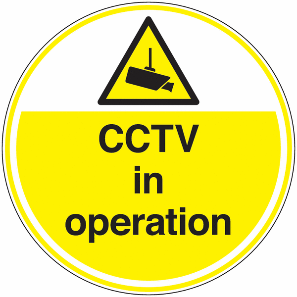 CCTV in Operation Anti-Slip Floor Signs