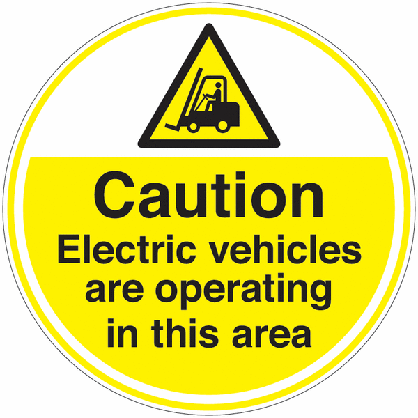 Anti-Slip Floor Signs - Caution Electric Vehicles