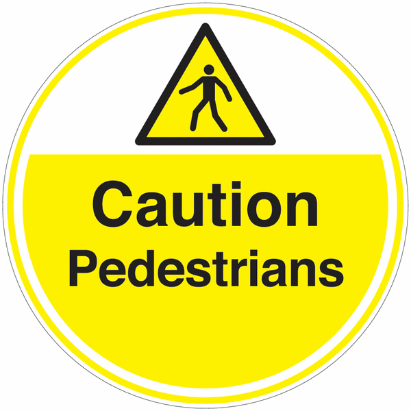 Caution Pedestrians Anti-Slip Floor Signs