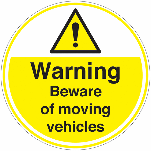 Beware of Moving Vehicles Anti-Slip Floor Signs