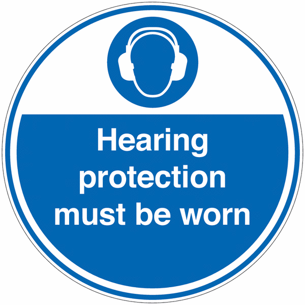 Hearing Protection Must Be Worn Anti-Slip Floor Signs