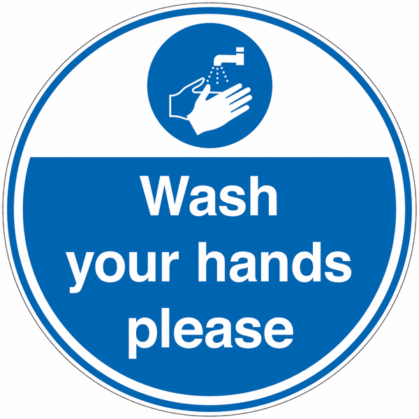 Wash Your Hands Please Anti-Slip Floor Signs