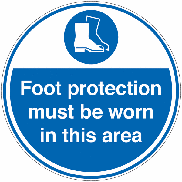 Foot Protection Must Be Worn In This Area Floor Signs