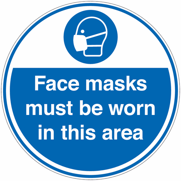 Face Masks Must Be Worn In This Area Floor Signs