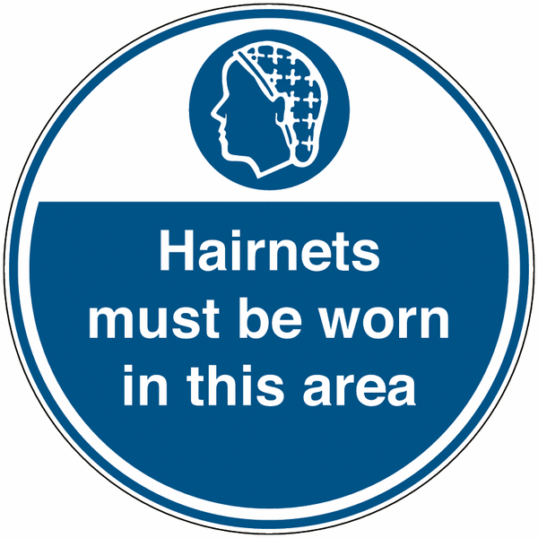 Hairnets Must Be Worn Anti-Slip Floor Signs