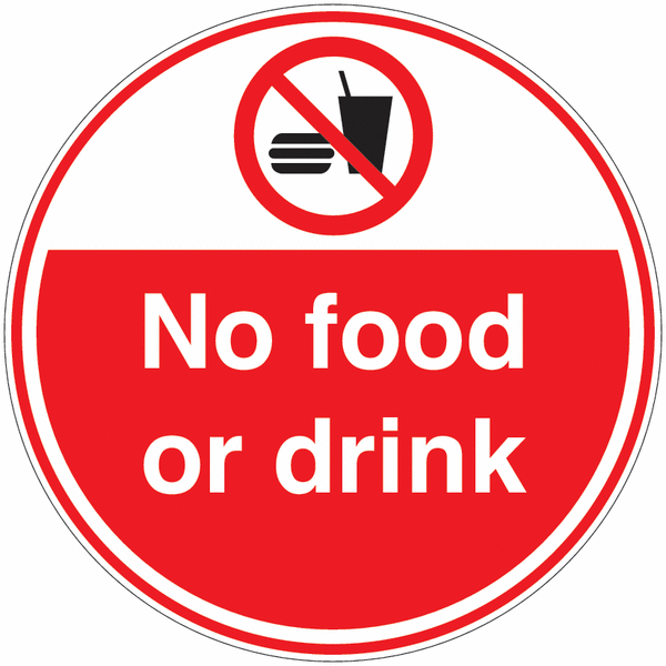 No Food or Drink Anti-Slip Floor Signs