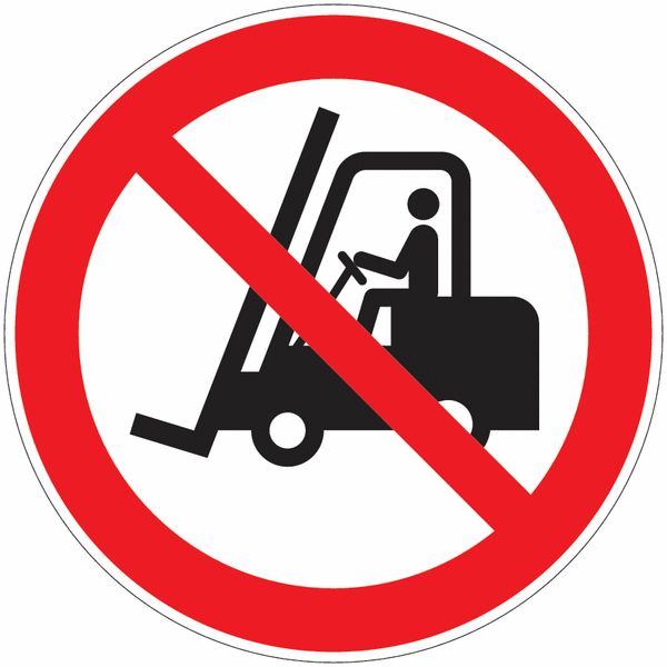 No Forklift Trucks Anti-Slip Floor Signs