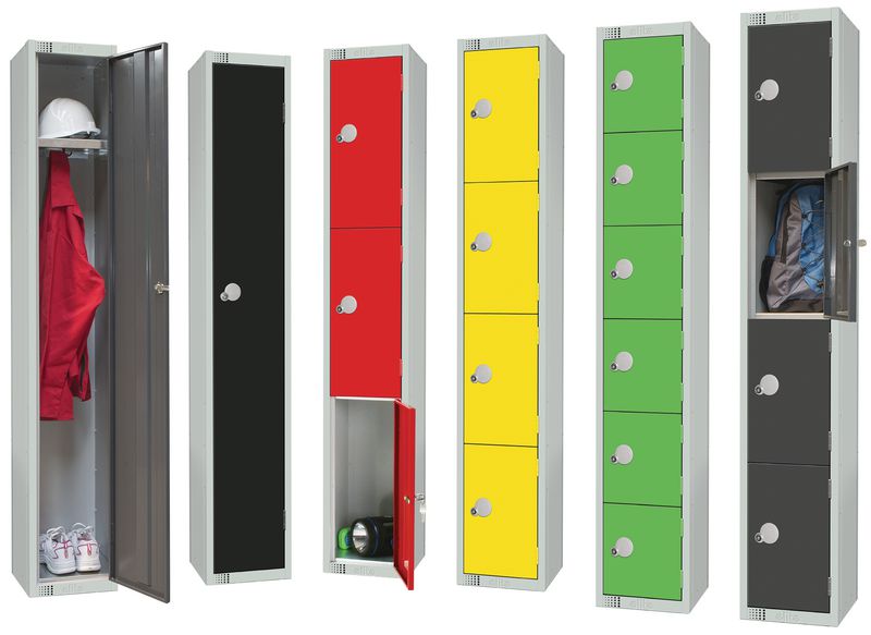 Coloured Multi-Compartment Storage Lockers
