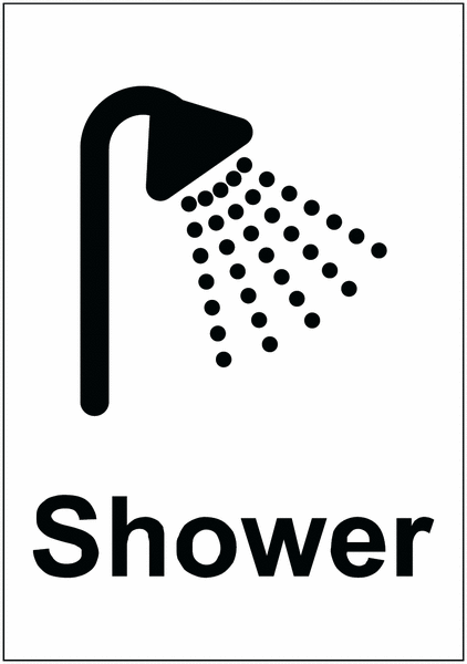 Shower Symbol and Text Economy Washroom Signs