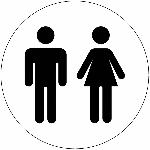 Unisex Symbol Economy Washroom Signs