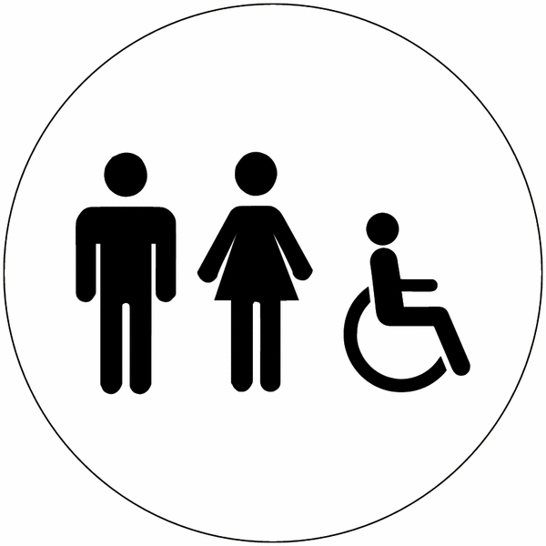 Unisex/Accessible Symbol Economy Washroom Signs