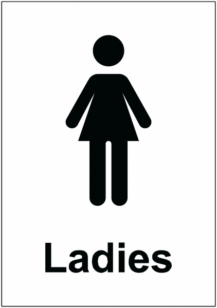 Ladies Symbol and Text Economy Washroom Signs