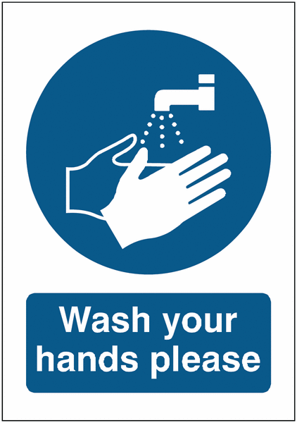 Wash Your Hands Please Economy Washroom Sign