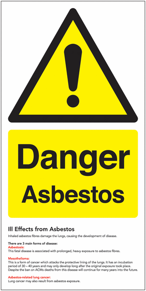 Danger Asbestos Guidance Safety Signs