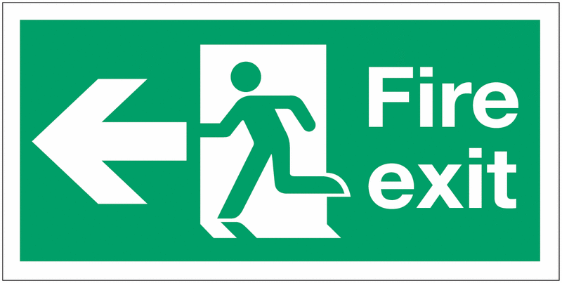 Fire Exit Left Signs With Upgrades