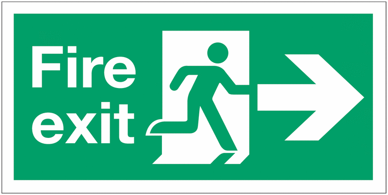 Fire Exit Right Signs With Upgrades