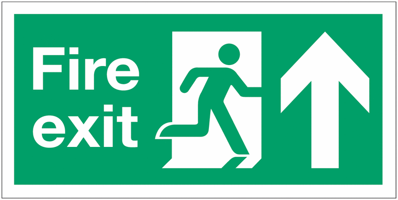 Fire Exit Running Man & Up Arrow Signs With Upgrades